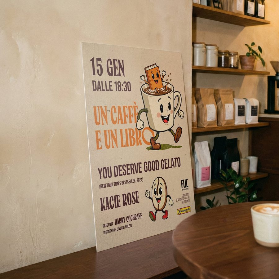 Il poster di Un caffè e un libro fra gli scaffali della caffetteria